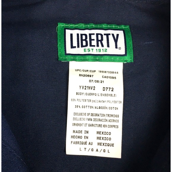 NWT Liberty Coveralls Men's Size Large Tall LT Navy Blue YV21NV Snap & Zip Front - Picture 10 of 10